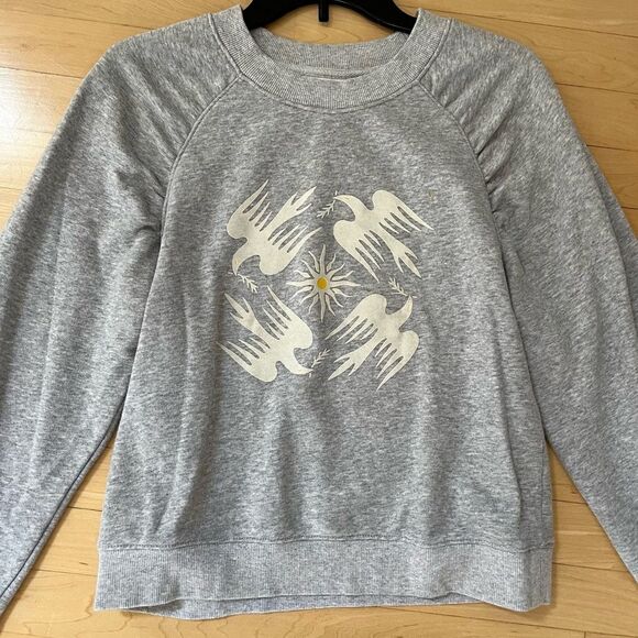 Anthropologie Jason K. Yun Doves Graphic Sweatshirt S - Picture 4 of 11